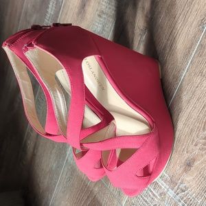 Loslandifen Strappy Red Wedge Heels